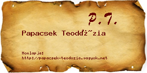 Papacsek Teodózia névjegykártya